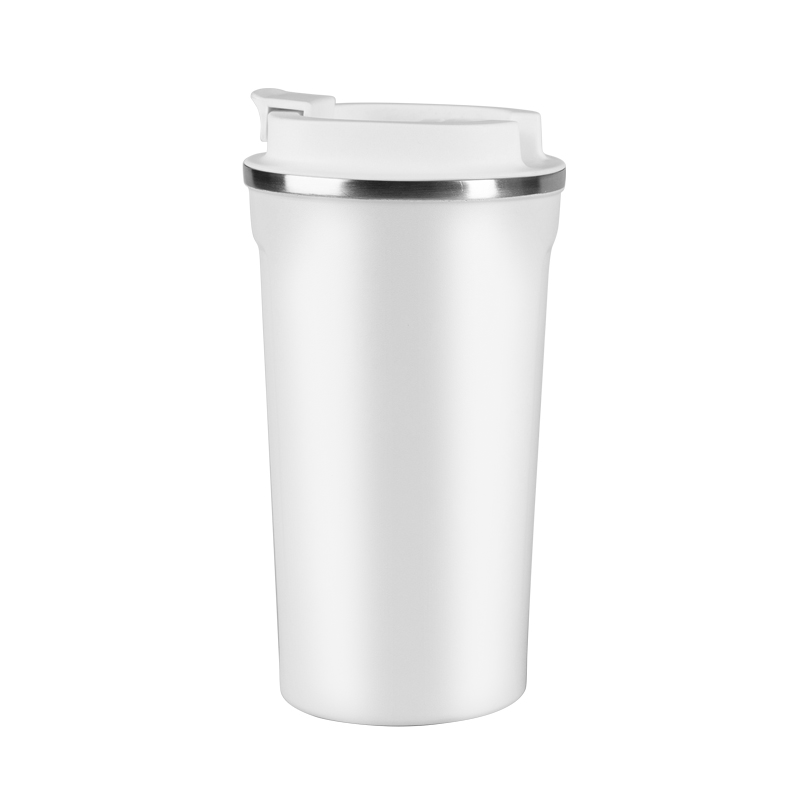 detail of Termo de café de metal aislado de 380 ml con tapa abatible para mantener el frío caliente