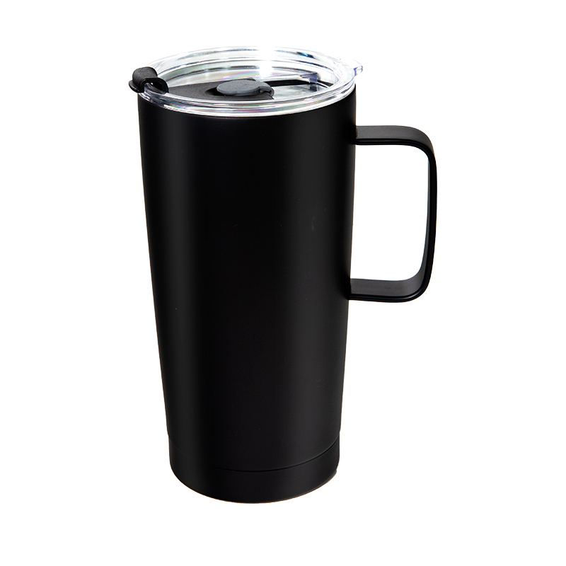 Taza de café alta duradera de acero inoxidable de 20 oz, amigable con el portavasos
