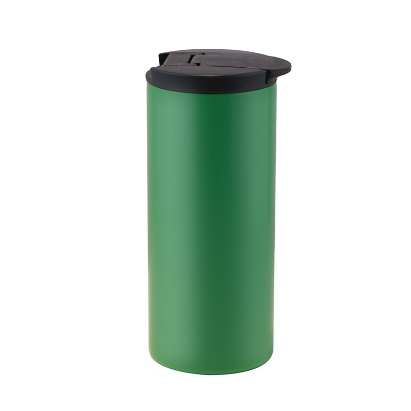 Taza de café delgada con aislamiento al vacío de acero inoxidable de 350 ml con tapa sellada