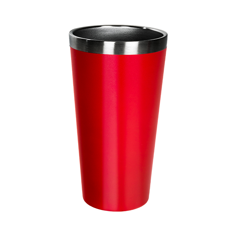Taza de café de viaje duradera de acero inoxidable de doble pared de 16 oz con recubrimiento en polvo