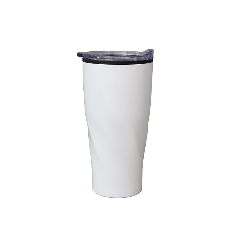 Vaso de acero inoxidable exterior de plástico interior de 20 oz compatible con portavasos